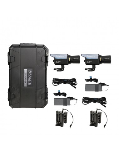 Kit 2 x Foco Nanlite FC-60B Bi-color + Battery Grip